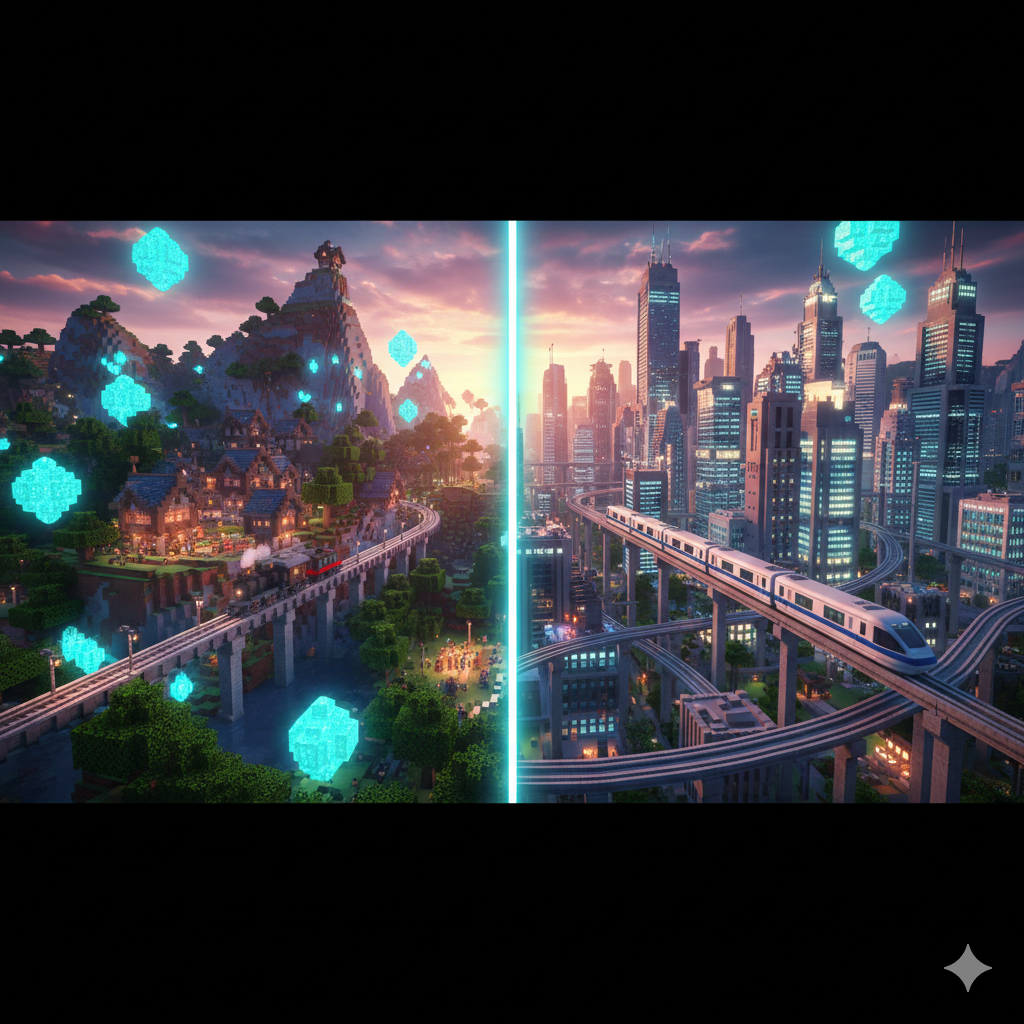 SubNatide Minecraft Server – Modded Economy, Jobs und MTR Bahnnetz